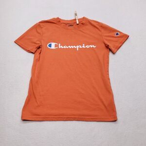 Champion Casual Pullover Short Sleeve T Shirt Womens Size Medium M Orange